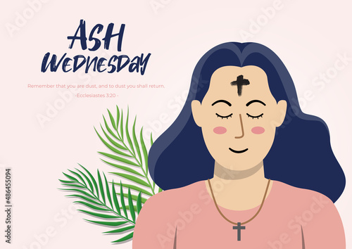 Ash Wednesday Christian symbol vector illustration