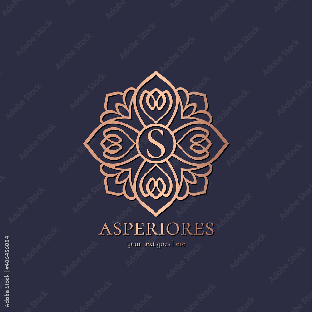 Golden monogram. Can be used for jewelry, beauty and fashion industry. Great for emblem, logo, invitation, flyer, menu, brochure, background, or any desired idea.