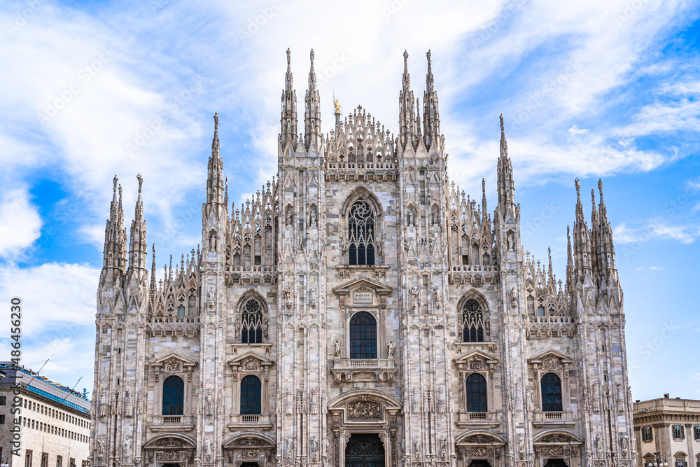 Facade of the Duomo Cathedral in Milan, Lombardy , Italy