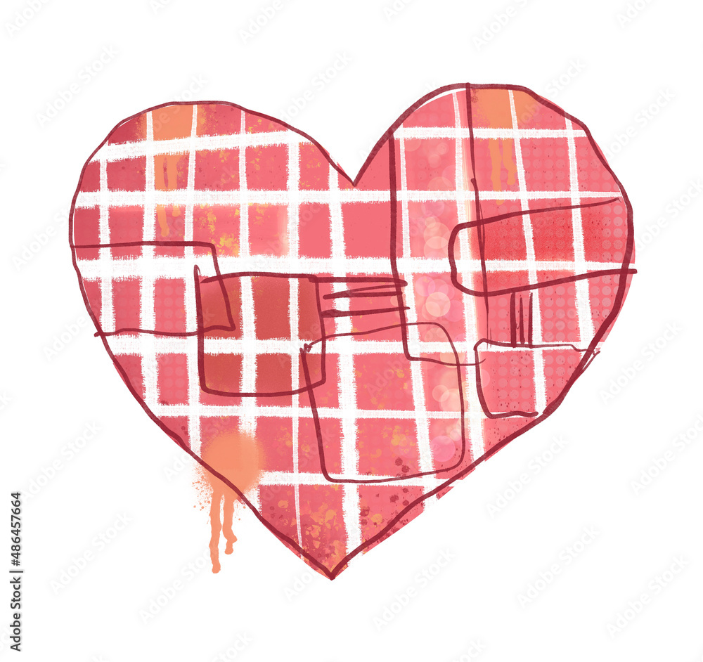 Hand drawing of an abstract heart made by graphics. Wedding, Valentine's day, feelings, emotions, love and happiness. Hand drawing of an abstract heart made by graphics. Wedding, Valentine's day, feelings, emotions, love and happiness.