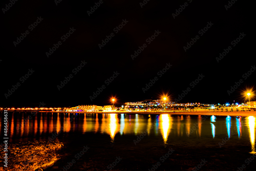 Langzeitbelichtung Strand von Caletta de Fuste Fuerteventura Langzeitbelichtung Strand von Caletta de Fuste Fuerteventura