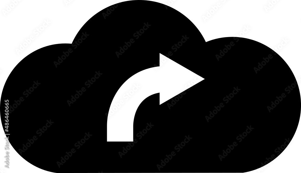 Cloud turn right icon Cloud turn right icon