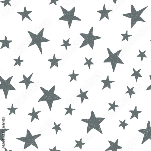 Seamless childish pattern with cute stars.Creative scandinavian kids texture for fabric  wrapping  textile  wallpaper  apparel.