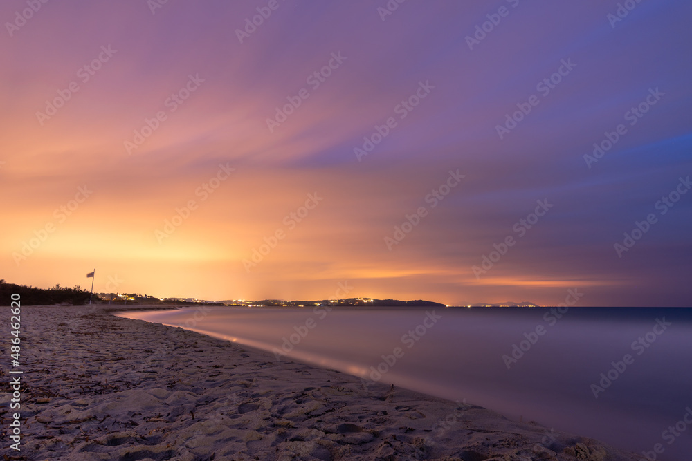 long exposure photography on the beach at sunset