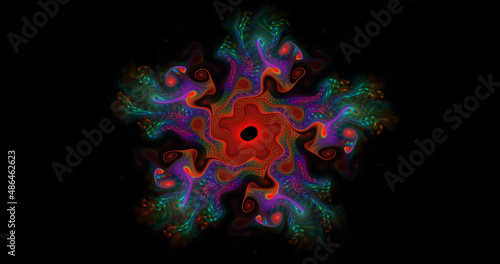 Beautiful abstract fractal flower. Fantasy light background. 3D rendering.