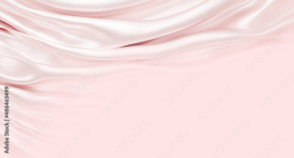 Fototapeta premium Pink fabric background with copy space 3d render
