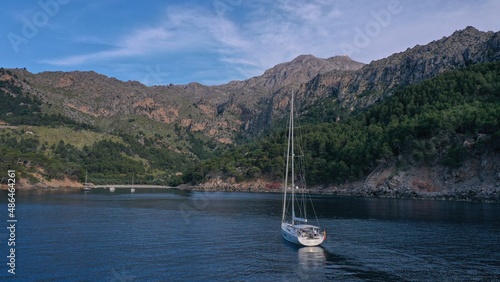 Balearic islands Aerial virew Beaches Coast Tramuntana Pto Soller Summer Vacations  Aerial View