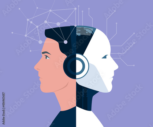 Human and machine merging together