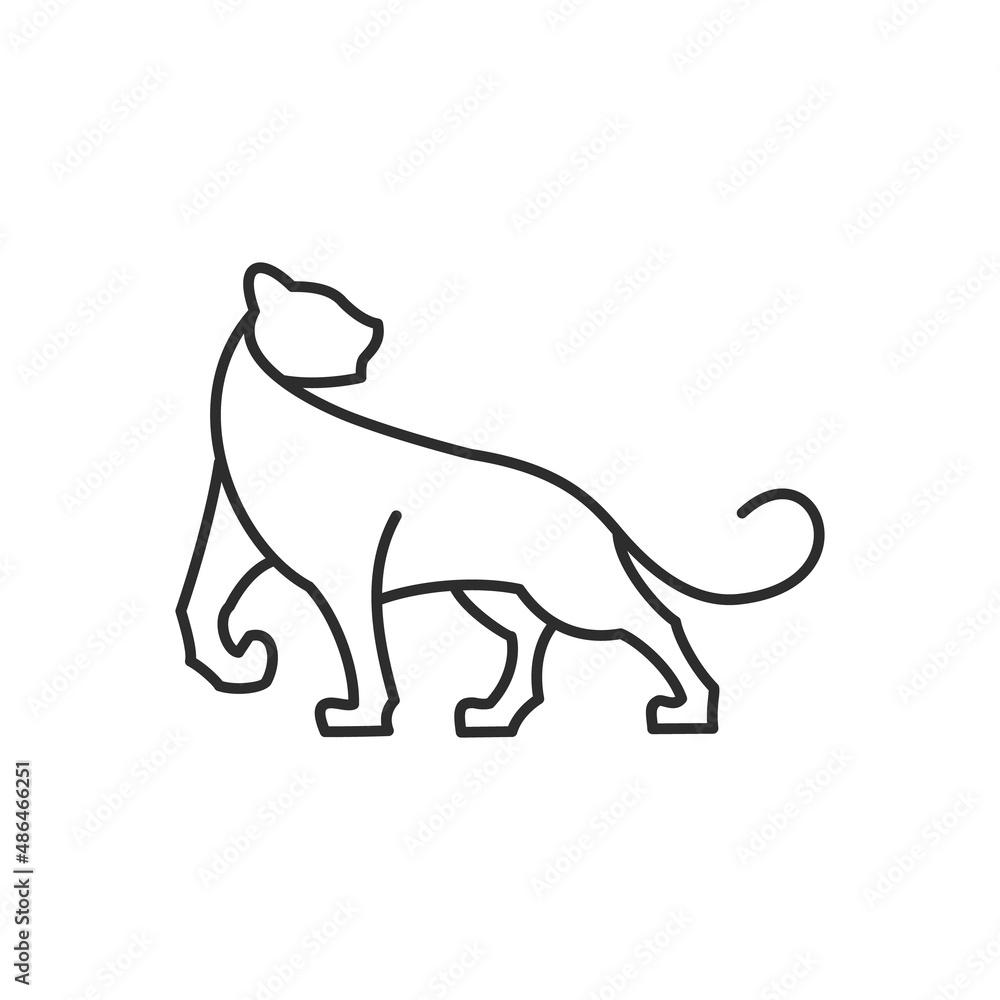 lion line art logo design icon
