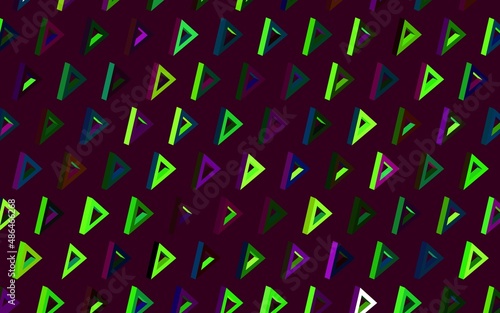 Dark Pink, Green vector template with crystals, triangles.