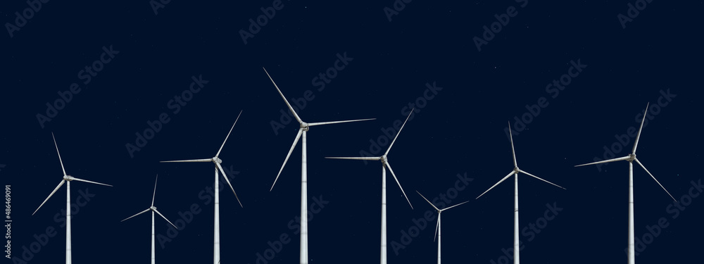 Windkraftanlagen bei Nacht Windkraftanlagen bei Nacht