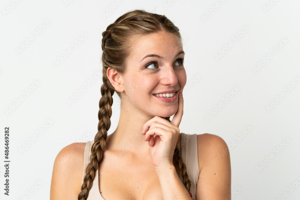 Young caucasian woman isolated on white background . Portrait Young caucasian woman isolated on white background . Portrait