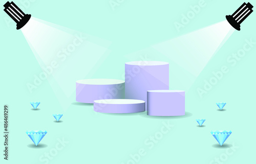 3d geometric podium mockup,stage renders minimalism,presentation pedestal product cosmetic.Grey color luxury the  light blue background gradient.Vector illustration  for advertise product,website.