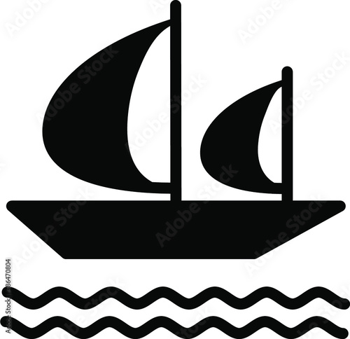 Viking Ship Glyph Icon