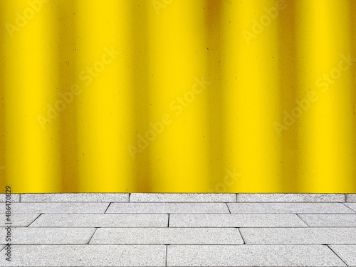 Wallpaper Mural Corrugated sheet yellow wall interior. Torontodigital.ca