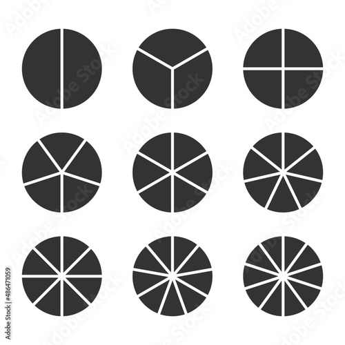Circle segments set. Vector