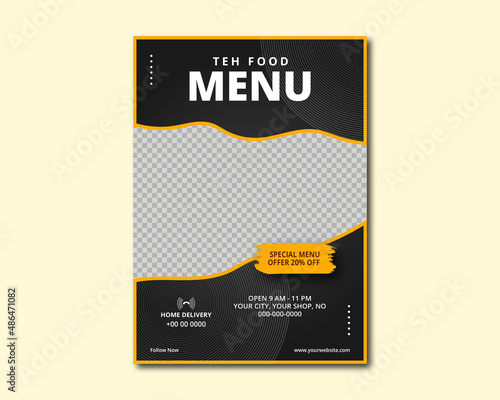 Modern Food Menu Flyer Template brochure poster and banner design vector template in A4 size