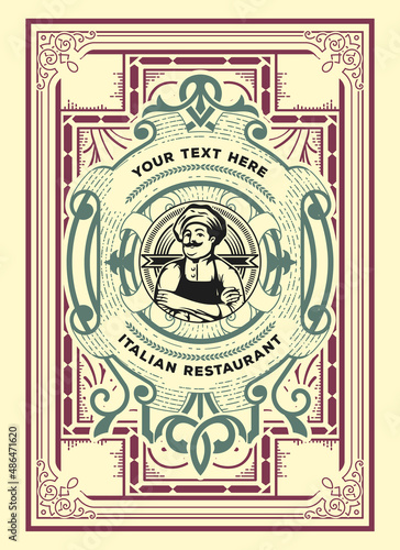 Western card with vintage style