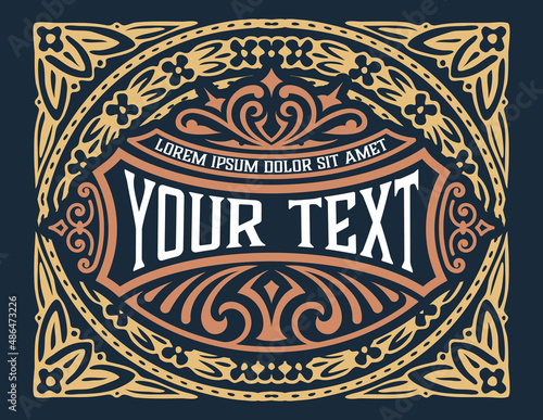 Western card with vintage style