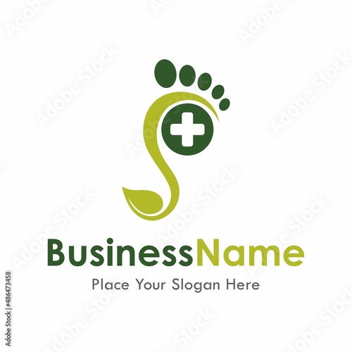 Leaf foot vector logo template. Suitable for business, web, health and art