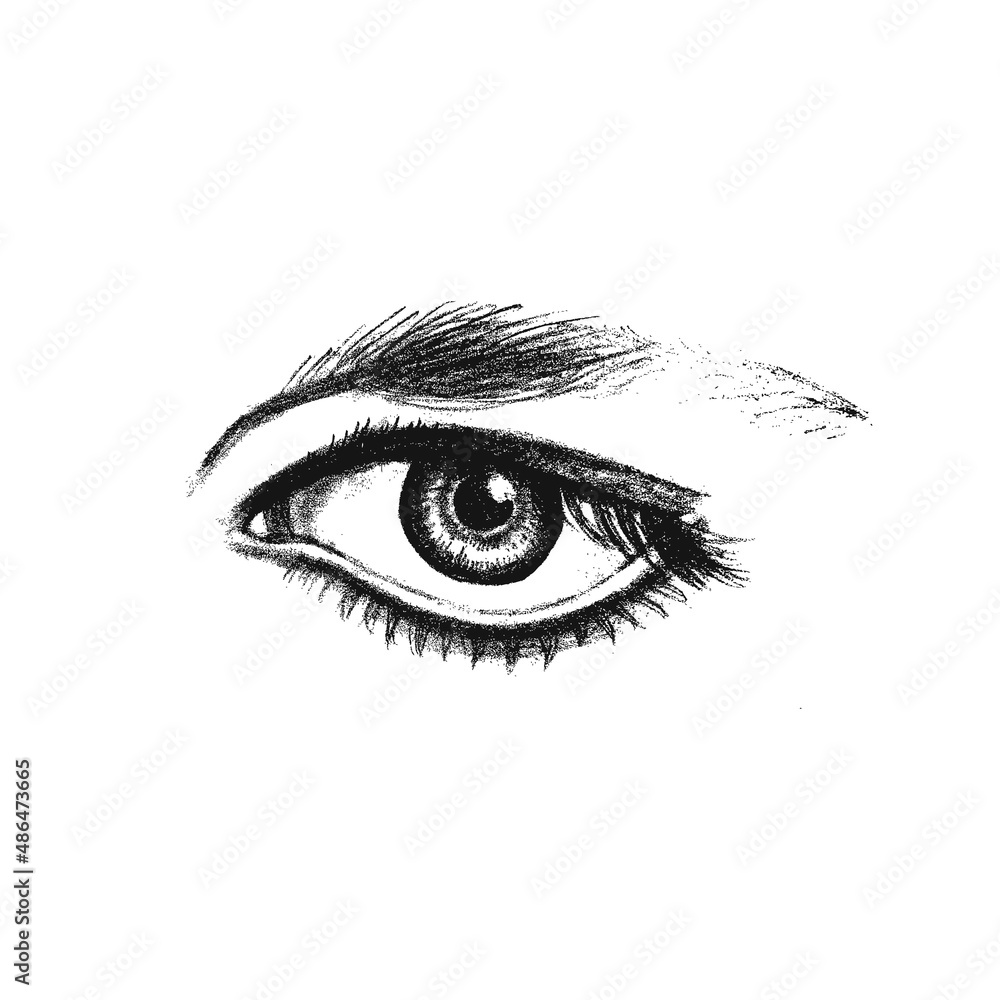 Realistic expressive eye, isolated. Fashion sketch. Vector Realistic expressive eye, isolated. Fashion sketch. Vector