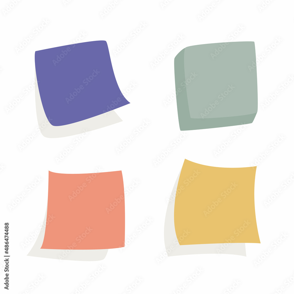 Stickers set. Multi-colored sticky papers. Blue green red and yellow, so as not to forget your thoughts and tasks. Stickers set. Multi-colored sticky papers. Blue green red and yellow, so as not to forget your thoughts and tasks.