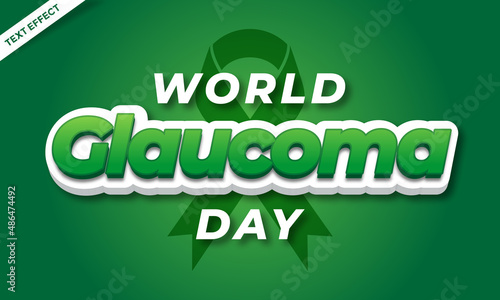 world glaucoma day green text effect