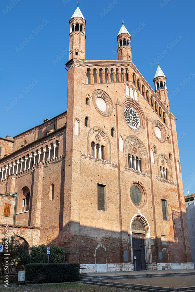 Side Entrance of the Cathedral of Cremona or Cathedral of Santa Maria Assunta, Lombardy, Italy