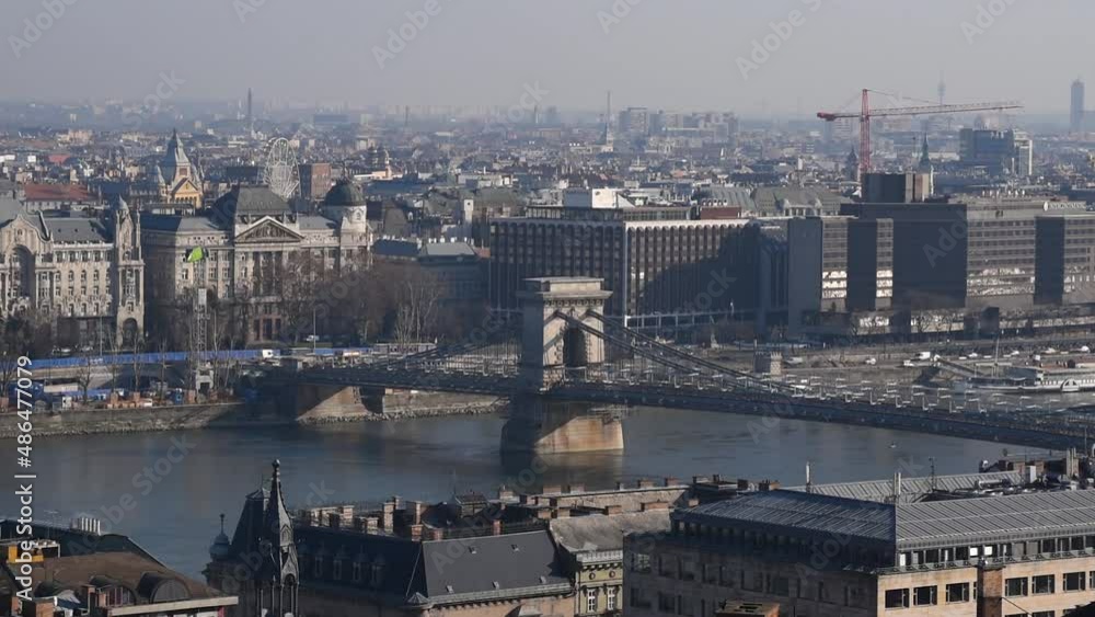 Cityscape of Budapest and Szechenyi chain bridge over Danube river in Hungary Cityscape of Budapest and Szechenyi chain bridge over Danube river in Hungary