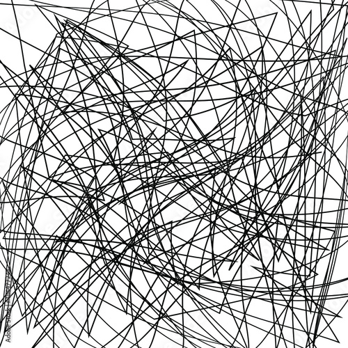 Asymmetrical texture with chaotic  lines. Overlay texture for your amazing design. Grain Urban Dust Distress grunge background. Black and white. Abstract geometric pattern. Vector illustration