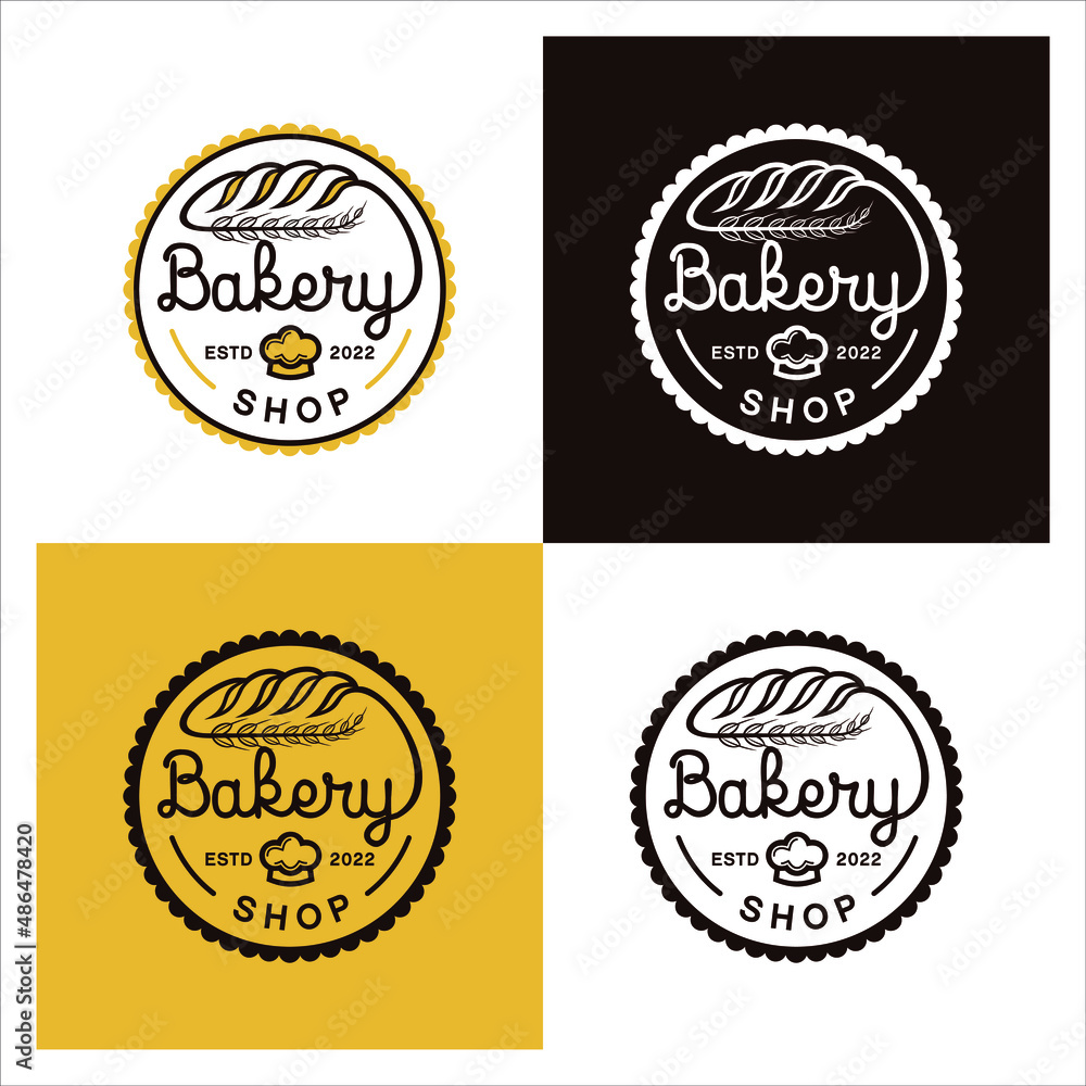 Bakery Industry logo design with circle stamp style