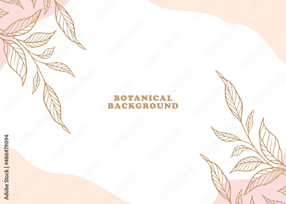 hand drawn botanical leaf background