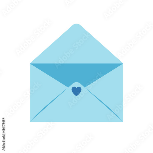 Abstract blue letter vector. Empty blue envelope. Space for text. Vector illustration.