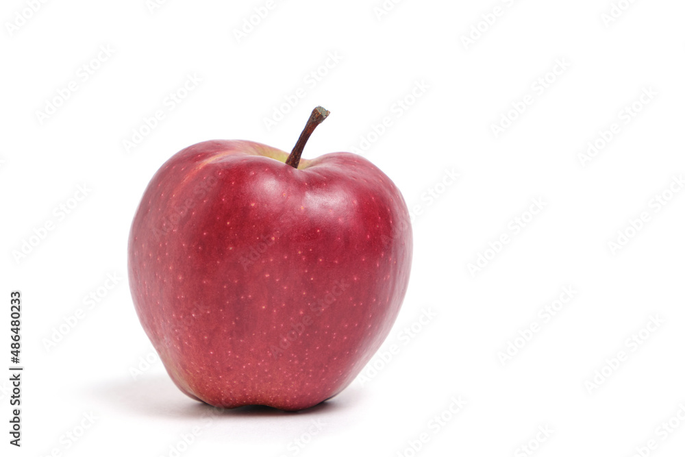 Bright red, juicy apple on white background. Bright red, juicy apple on white background.