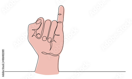 Little finger up vector sign. Hand gesture with pinky meaning i swear or promise. One continuous line art drawing vector illustration of pinky up