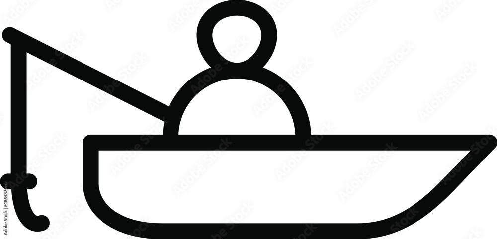 Fishing Boat Line Icon Fishing Boat Line Icon