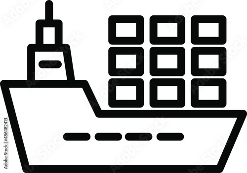 Cargo Ship Line Icon