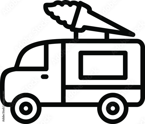 Icecream Van Line Icon