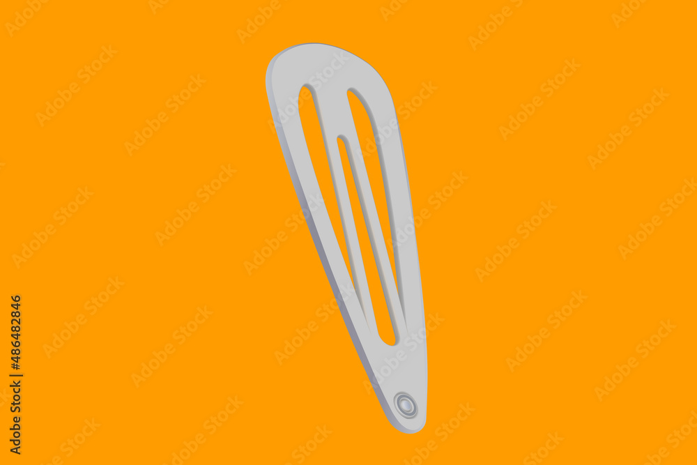 steel hairpin in 3d on a yellow background steel hairpin in 3d on a yellow background
