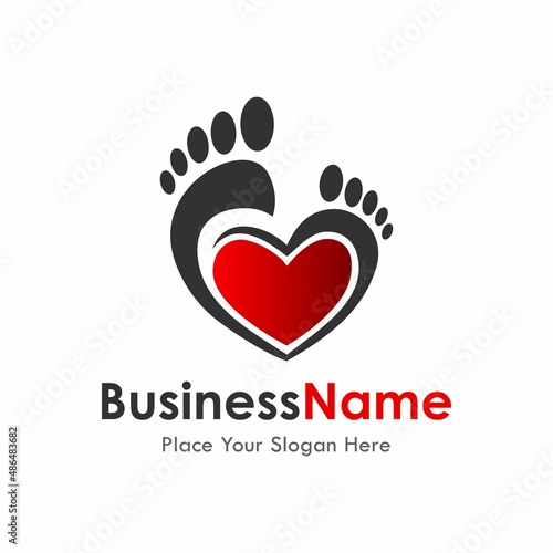 Foot love logo vector design. Suitable for business, web, love, health and art