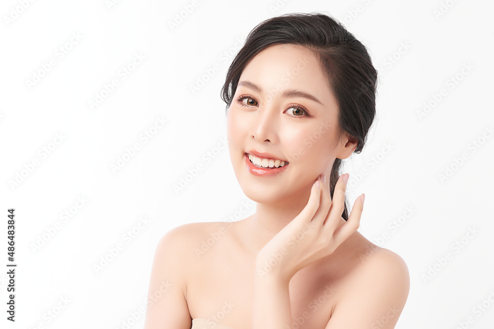 Beautiful young asian woman with clean fresh skin on white background, Face care, Facial treatment, Cosmetology, beauty and spa, Asian women portrait. Beautiful young asian woman with clean fresh skin on white background, Face care, Facial treatment, Cosmetology, beauty and spa, Asian women portrait.