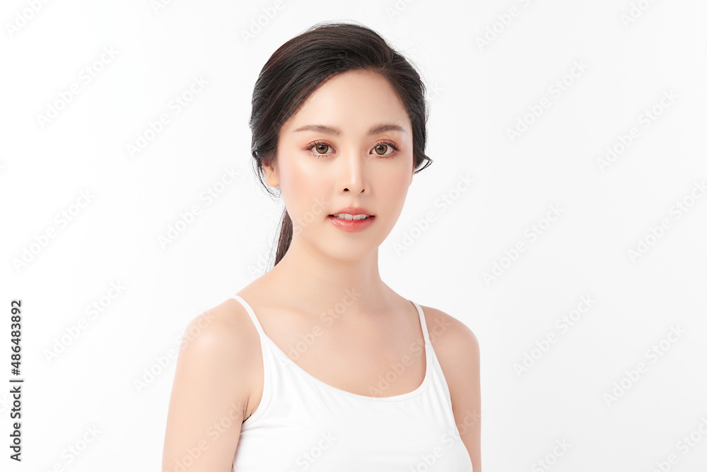 Beautiful young asian woman with clean fresh skin on white background, Face care, Facial treatment, Cosmetology, beauty and spa, Asian women portrait. Beautiful young asian woman with clean fresh skin on white background, Face care, Facial treatment, Cosmetology, beauty and spa, Asian women portrait.