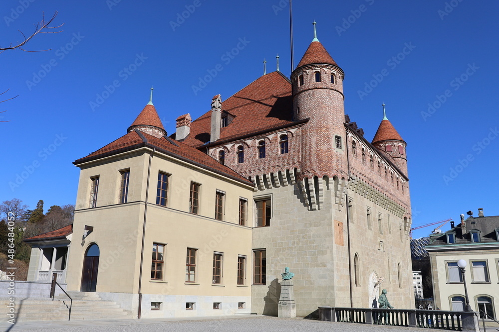 Le château Saint Maire, vu de l'extérieur, ville de Lausanne, canton de Vaud, Suisse