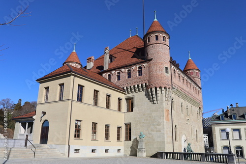 Le château Saint Maire, vu de l'extérieur, ville de Lausanne, canton de Vaud, Suisse photo
