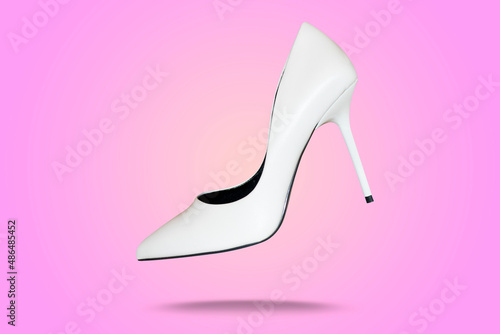 Beautiful white high heel footwear fashion style isolated on background