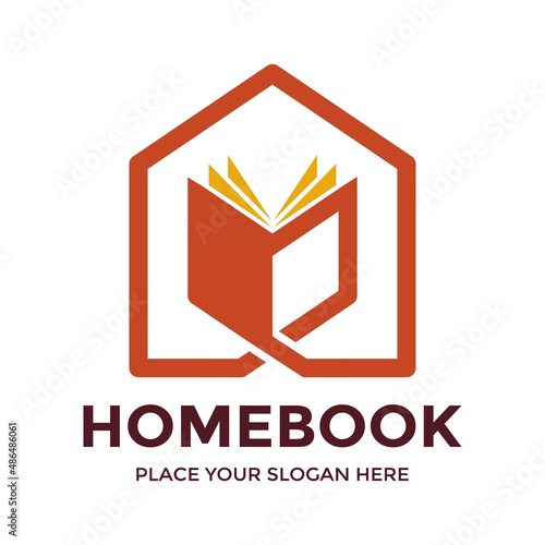 Home book vector logo template. This design use house symbol. Suitable for education.
