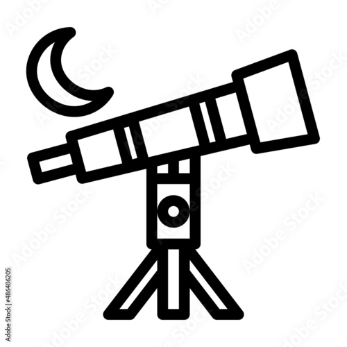 new moon binoculars outline icon suitable for ramadan islamic prayer