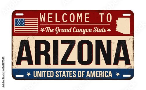 Welcome to Arizona  vintage rusty license plate