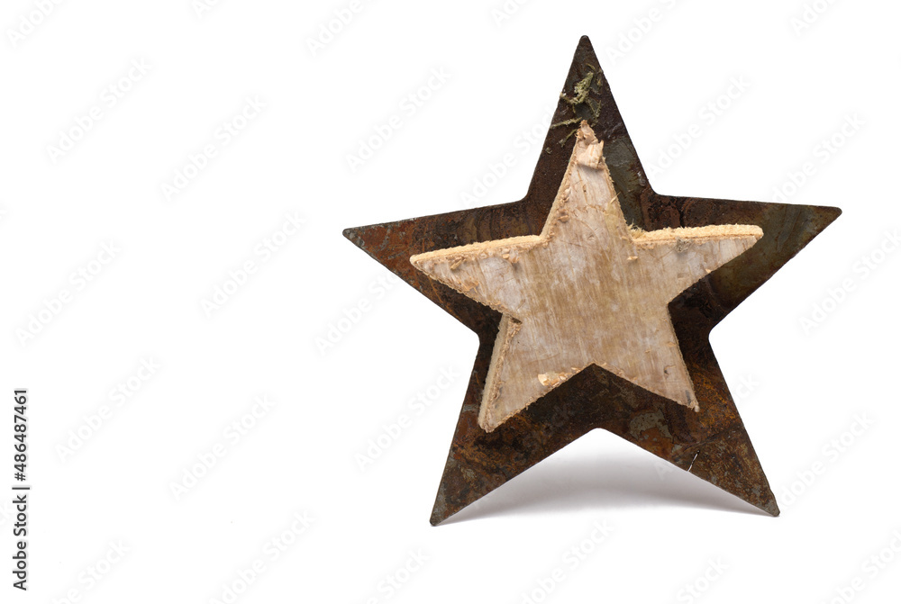 star rusty old metal wood white background star rusty old metal wood white background