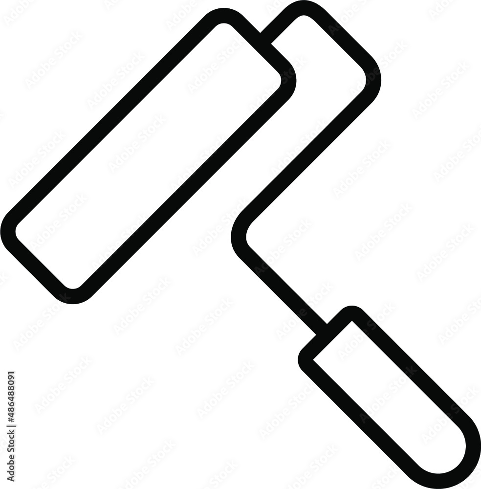 Paint Roller Line Icon Paint Roller Line Icon
